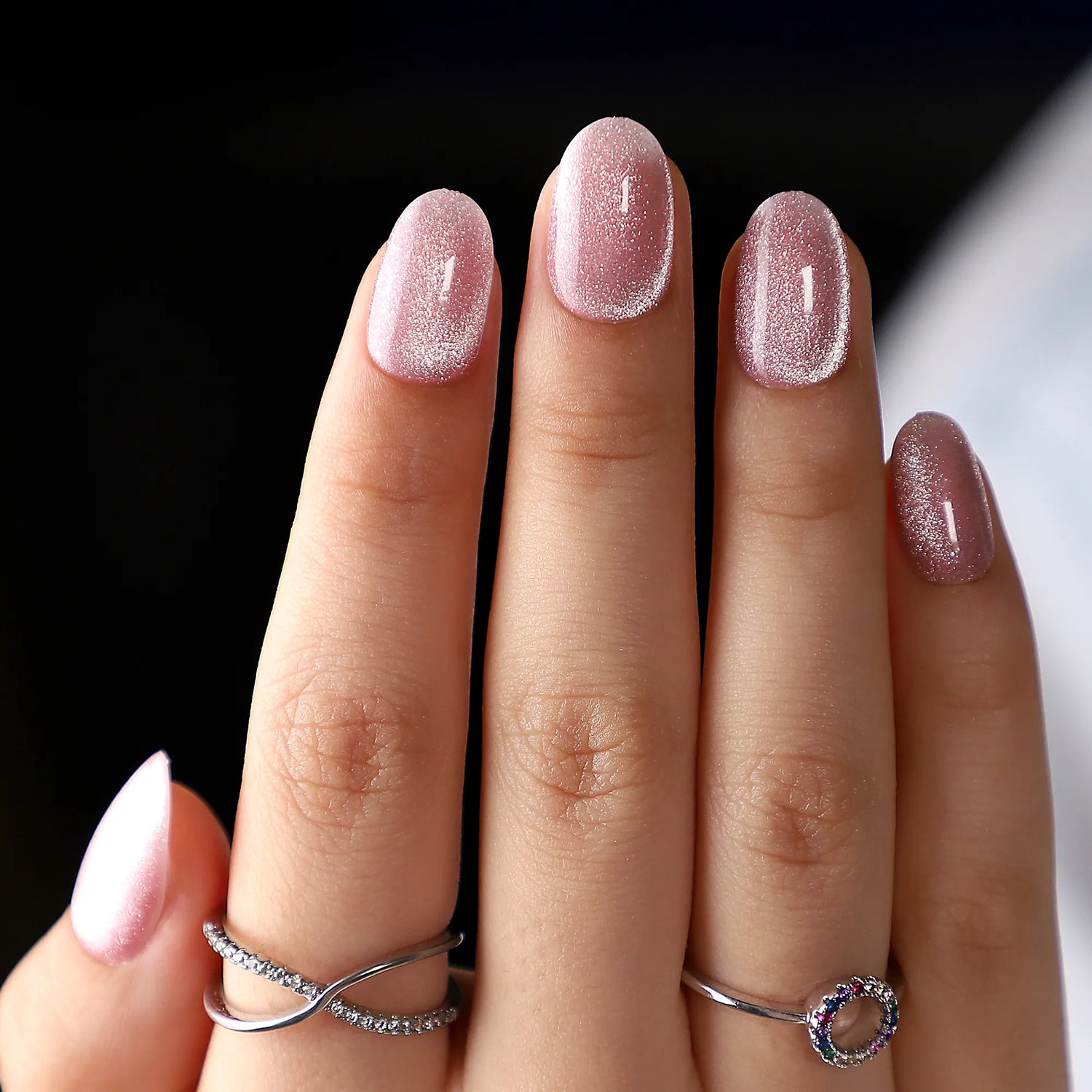 KIT UNGHII PRESS-ON Pink Elipse