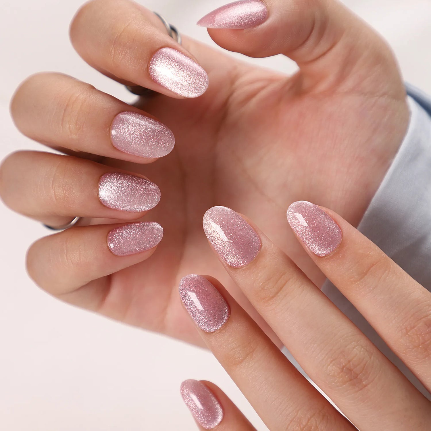 KIT UNGHII PRESS-ON Pink Elipse