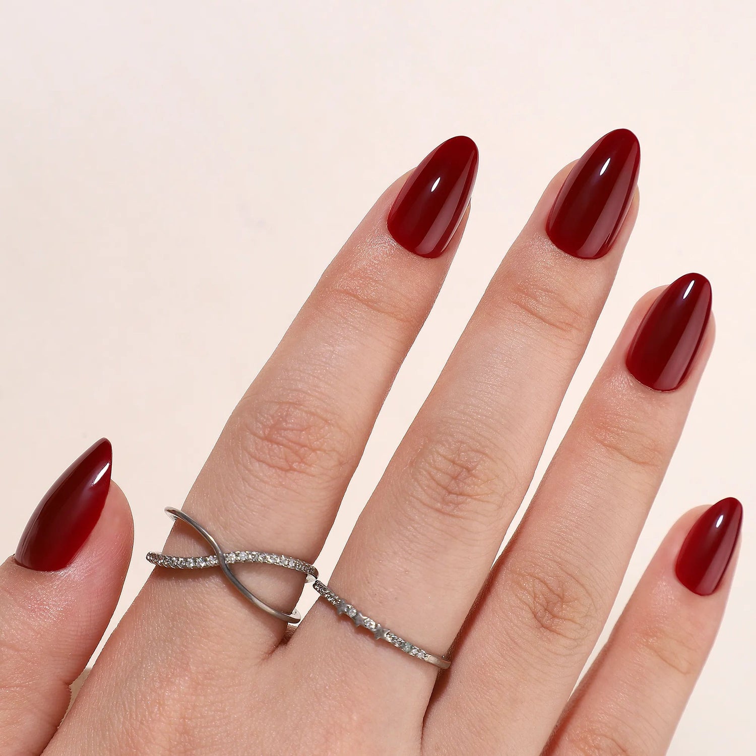 KIT UNGHII PRESS-ON Burgundy Nights