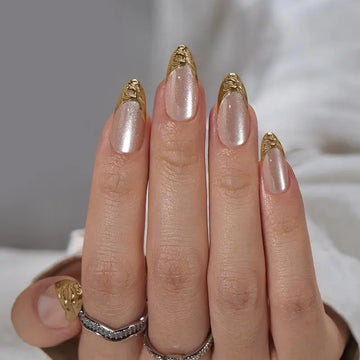 KIT UNGHII PRESS-ON Gold Cateye