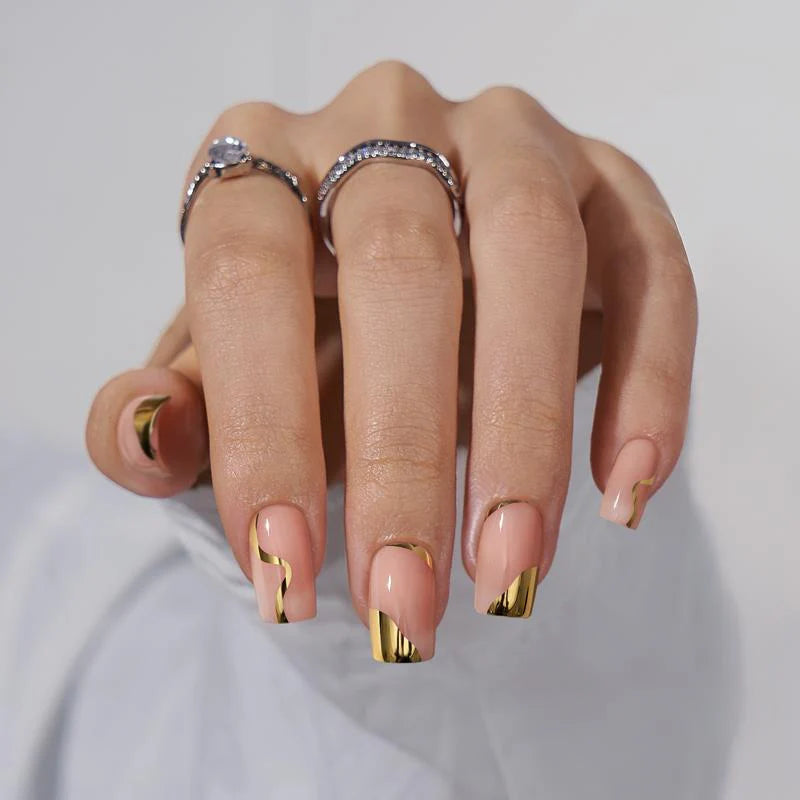 KIT UNGHII PRESS-ON Gold Glam
