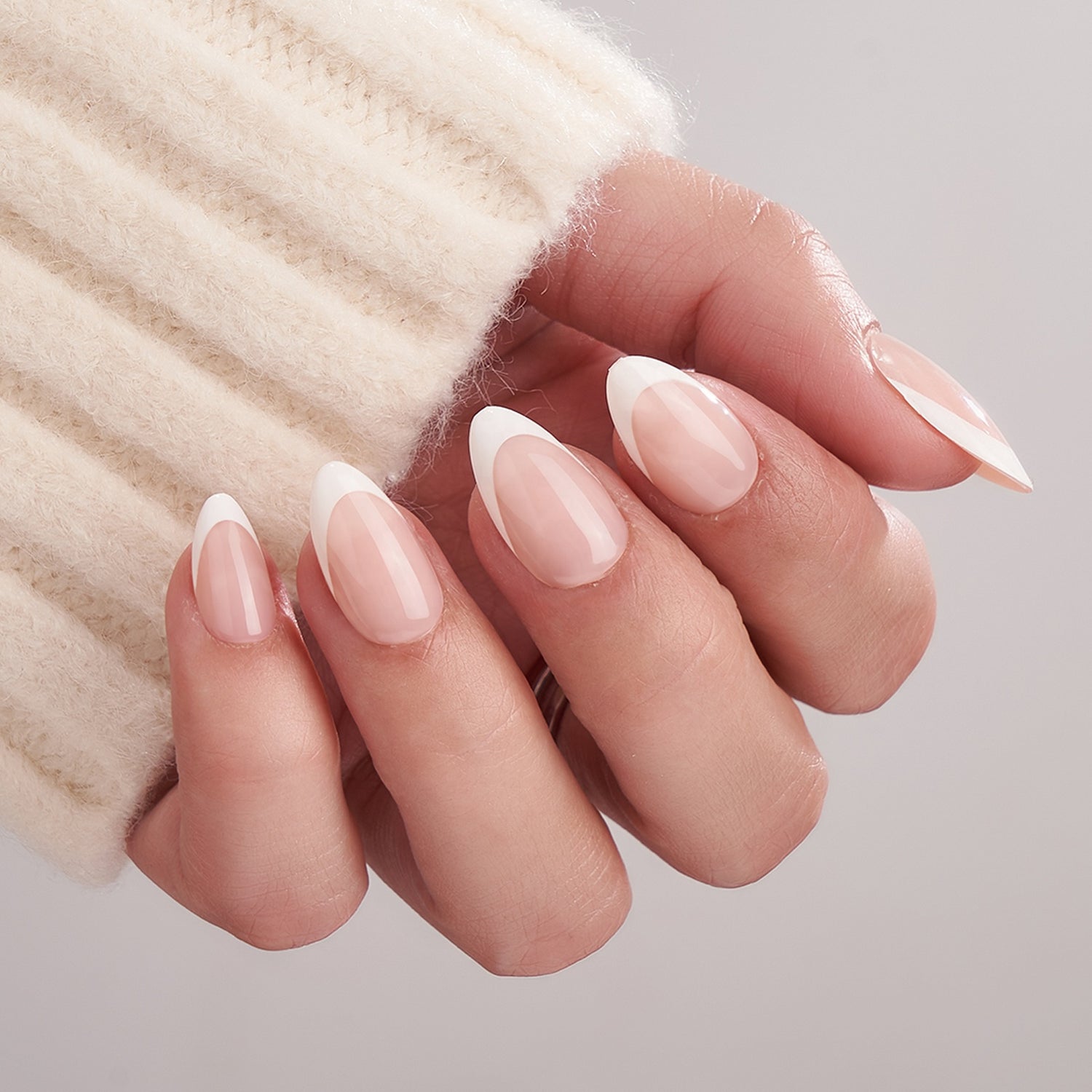 SET UNGHII FALSE CU TIPS GEL-X™ Office Oval French - Glamzone